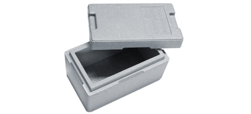 A gray insulated box