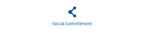 A symbol with the words “social commitment”