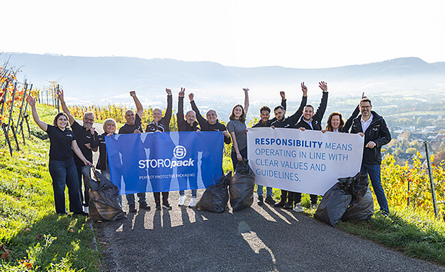 Group of people participating in an environmental cleanup event