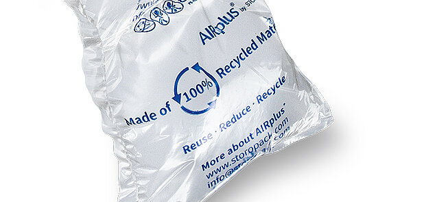 [Translate to International:] Ein Luftpolster aus 100% recyceltem Material